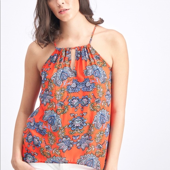 NWOT Collective Concepts Red Floral Tank Top Sz L - Picture 2 of 5